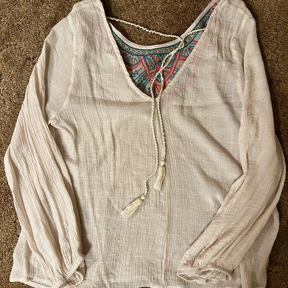 Flying Tomato Cream Embellished Long Sleeve Blouse - Picture 2 of 2